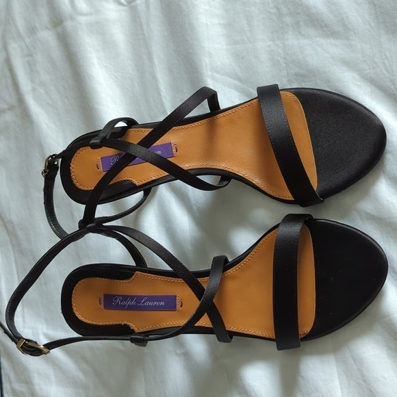 NWOB RALPH LAUREN Purple Label cross strappy heels size 37.5 - Picture 1 of 10